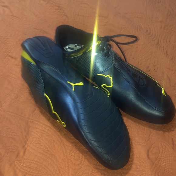 NEW no Box Puma FUTURE CAT Black/Gold Athletic Shoes HTF - Picture 6 of 6